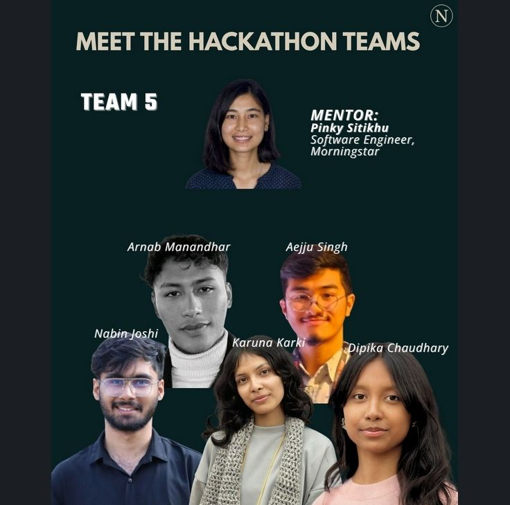 Saveika hackathon team members with their mentor